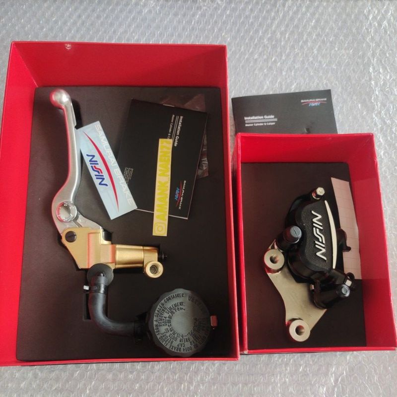 master Assy + kaliper Nissin samurai f1zr Jupiter biru hitam 220 / 300 mm