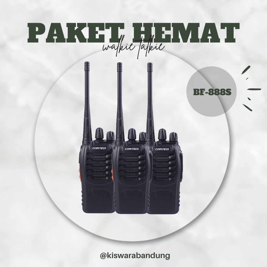 Paket 3 Unit Radio HT Handy Talkie Walkie Talkie BF-888S kiswarabandung
