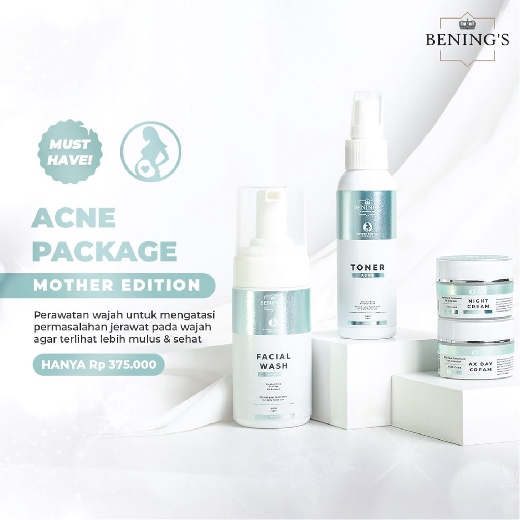 Benings Skincare by dr Oky Pratama Mother Edition Package FREE GIFT POUCH + HAND MIRROR / MINI GOLD