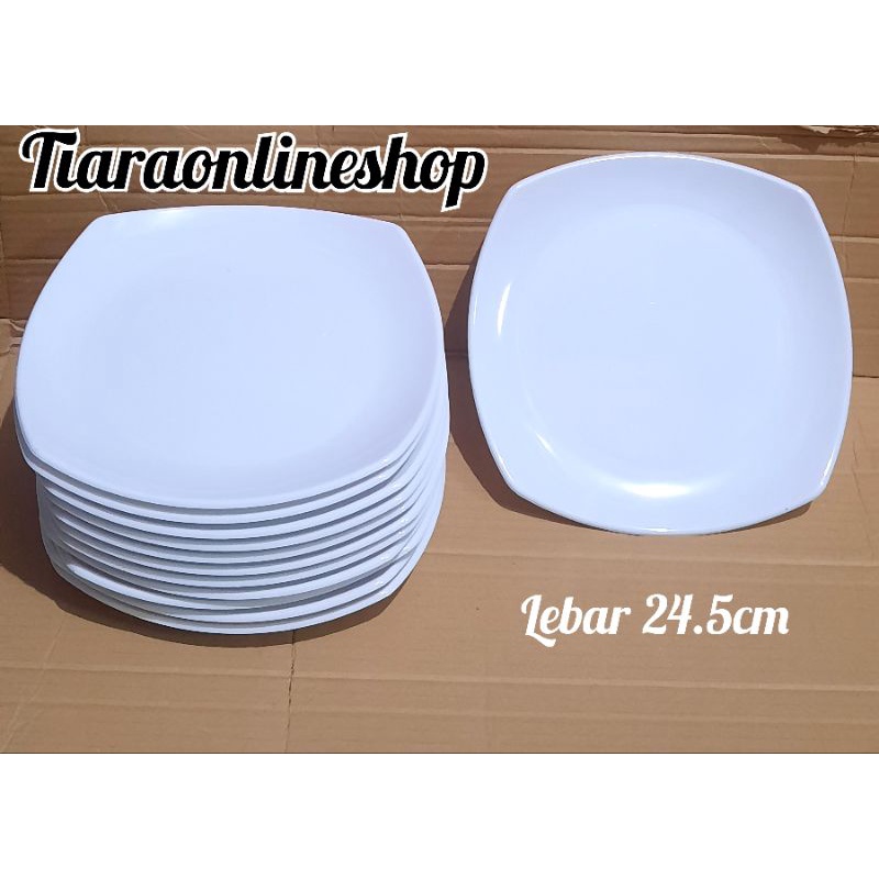 Piring kotak melamin dinerware ukuran 24.5cm /piring segi /piring makan /piring saji  foodgrade