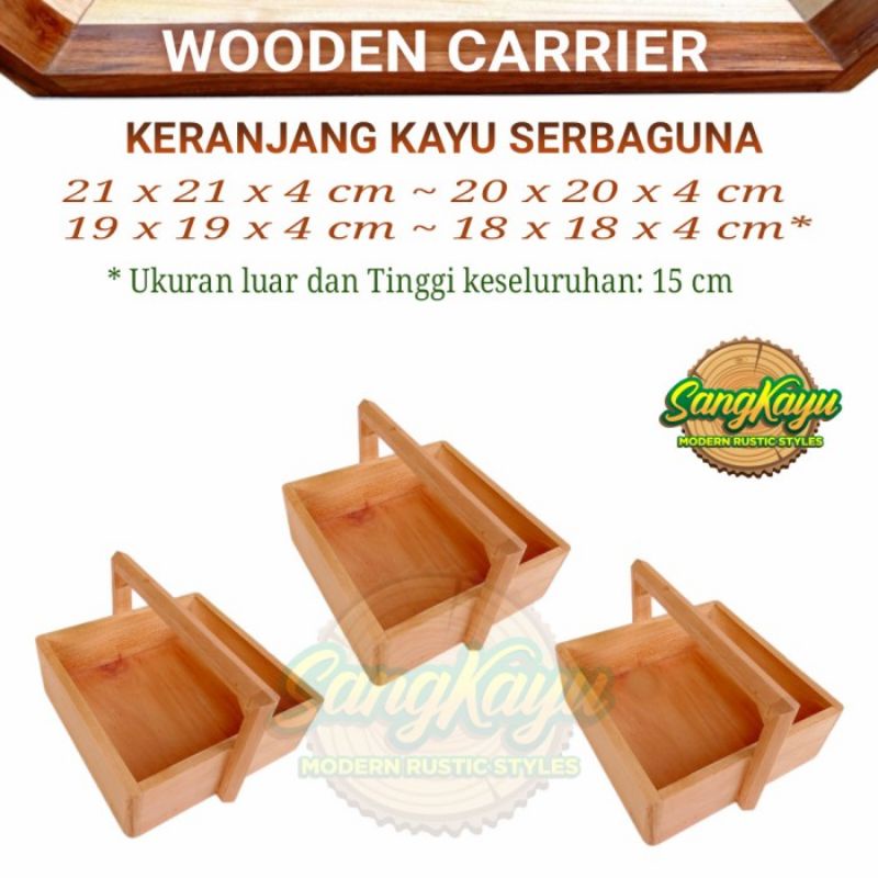 Wooden Tool carrier Multifunction carrier box rustic keranjang kayu 02