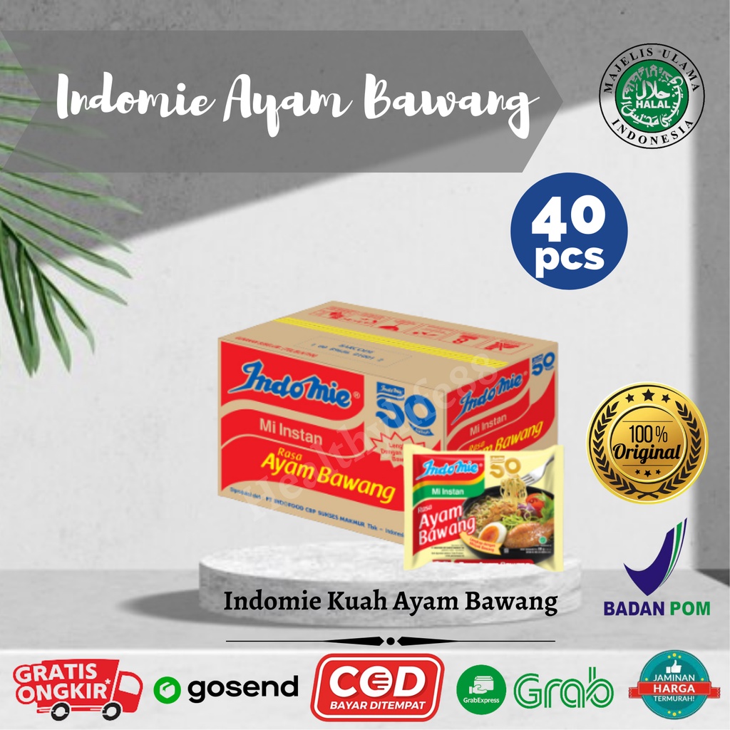 

Indomie Kuah Rasa Ayam Bawang 1 Kardus / Dus / Karton Isi 40 Pcs Makanan Cepat Saji Halal Dan Murah By Healthylife88