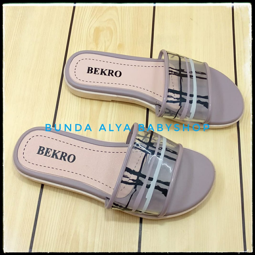 Sendal Slop Wanita UNGU Kotak Size 36 - 40  - Sendal Slop Wanita Alas Karet BEKRO - Sendal SALE