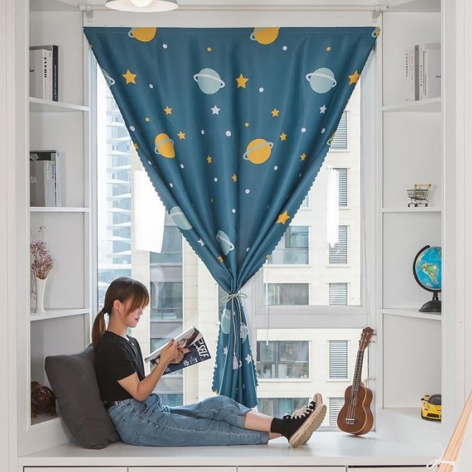 Gorden Kain Jendela Tirai Horden Dekorasi Rumah Kamar dengan Perekat