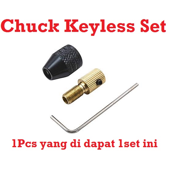 [HAEBOT] Mini Chuck Keyless Set 0.3-3.2 Shaft 2 2.3 3.17 4 5 mm Bor Kepala Drill Tanpa Dinamo Paket Komplit