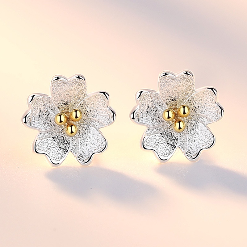 925 Perak Anting Wanita Anting Bunga Fashion Perhiasan/Subang Telinga anting perempuan