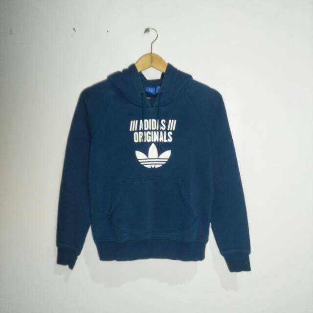 Jaket Hoodie ADIDAS biru original vintage ziphoodieBu