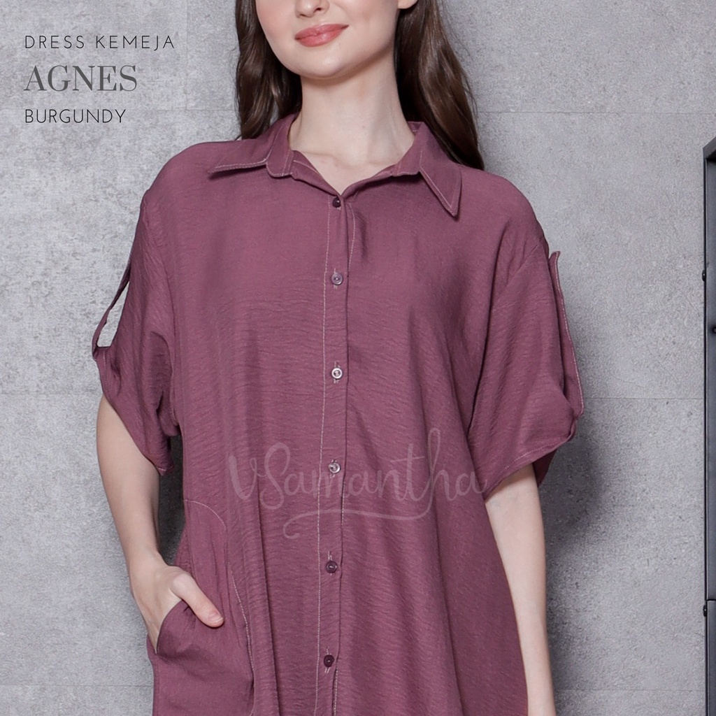 vSamantha - Dress Kemeja Airflow Crinkle Agnes