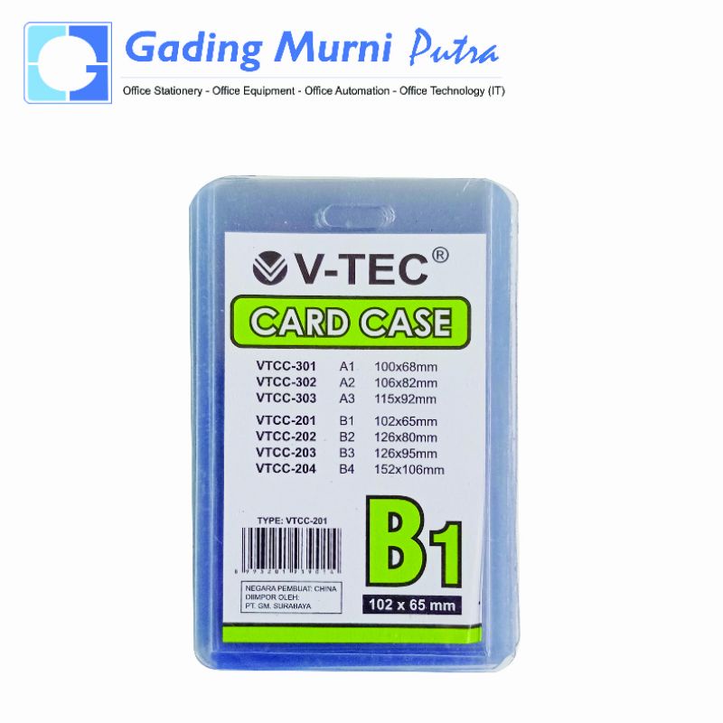 

Tempat Id Card Case B1 / Plastik Kartu Nama / Name Tag / Plastik ID Card V-Tec VTCC-201 / B1 / 1 Pack = 20 Pcs