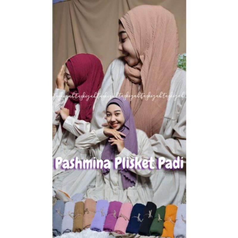 Pashmina Plisket Padi Zigzag