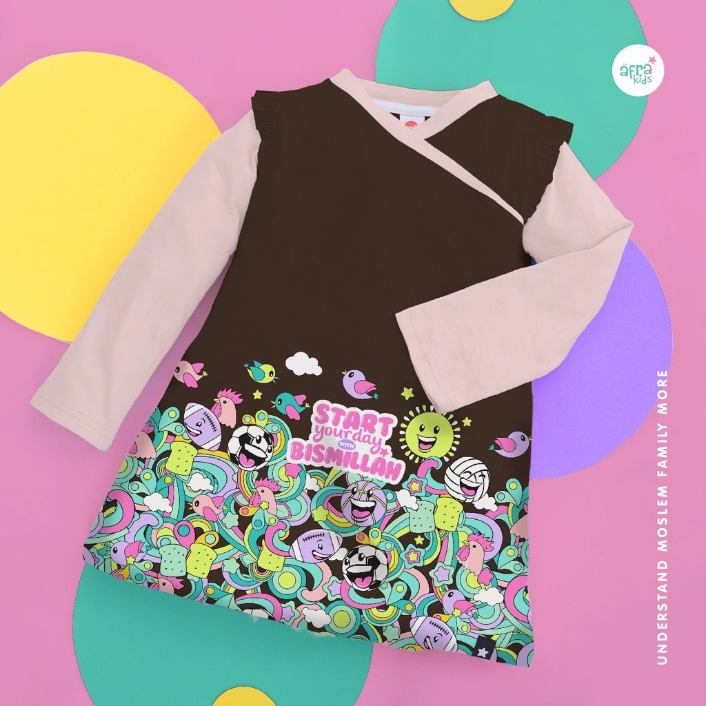Tunik anak perempuan - Tunik kaos - Tunik Afrakids Af271