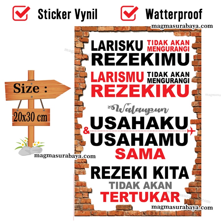 

Stiker Larisku tidak mengurangi Rezekimu Larismu tidak mengurangi Rejekiku magma surabaya label