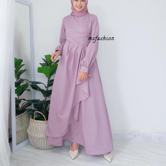 (KD-713)-Jihan drapery maxi dress/ dress kondangan /style look/ dress lebaran/dres kondangan simple/