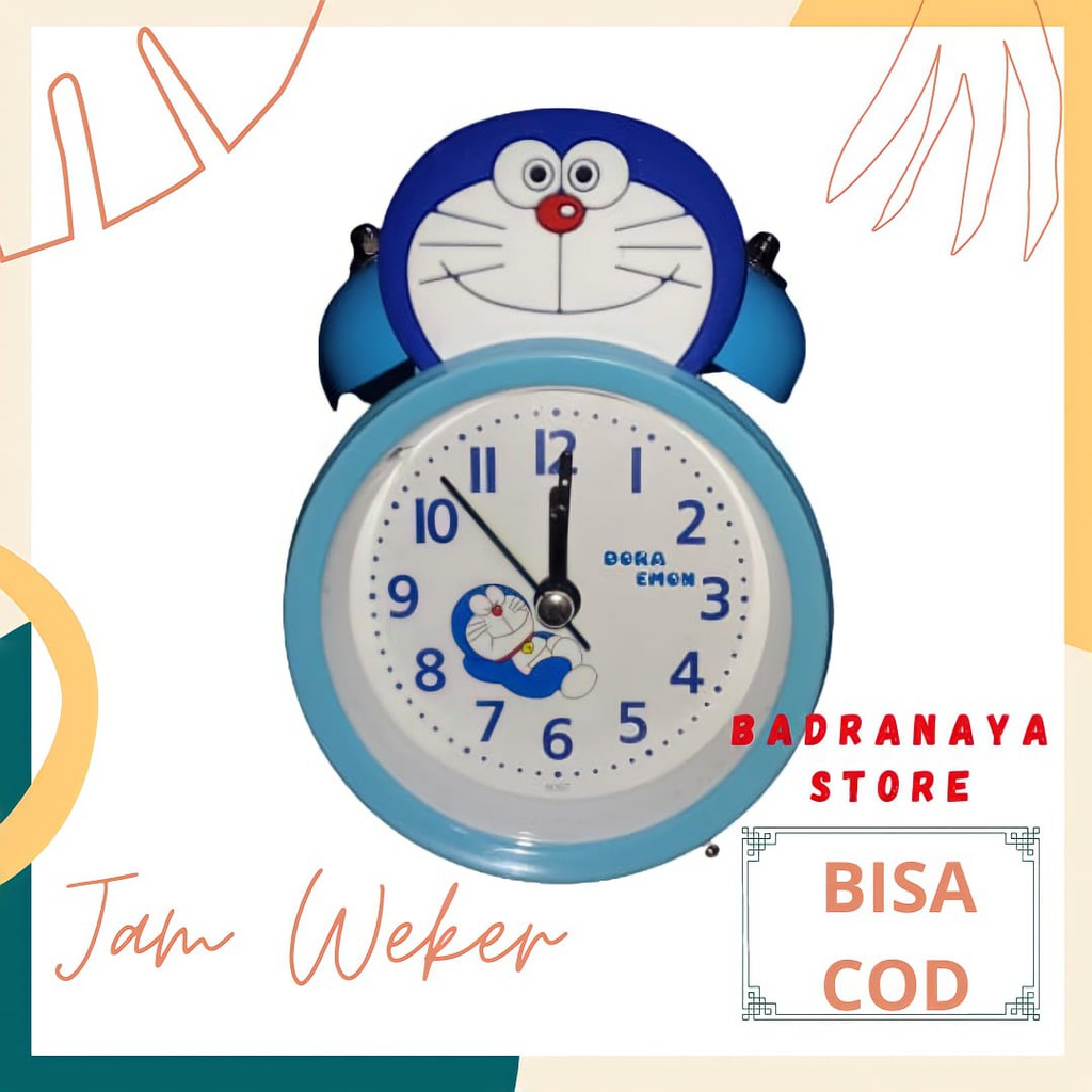 Jam Weker Meja/Jam Alarm Beker/Alarm Clock Kado Unik Lucu Motif Doraemon Hello Kitty Unicorn