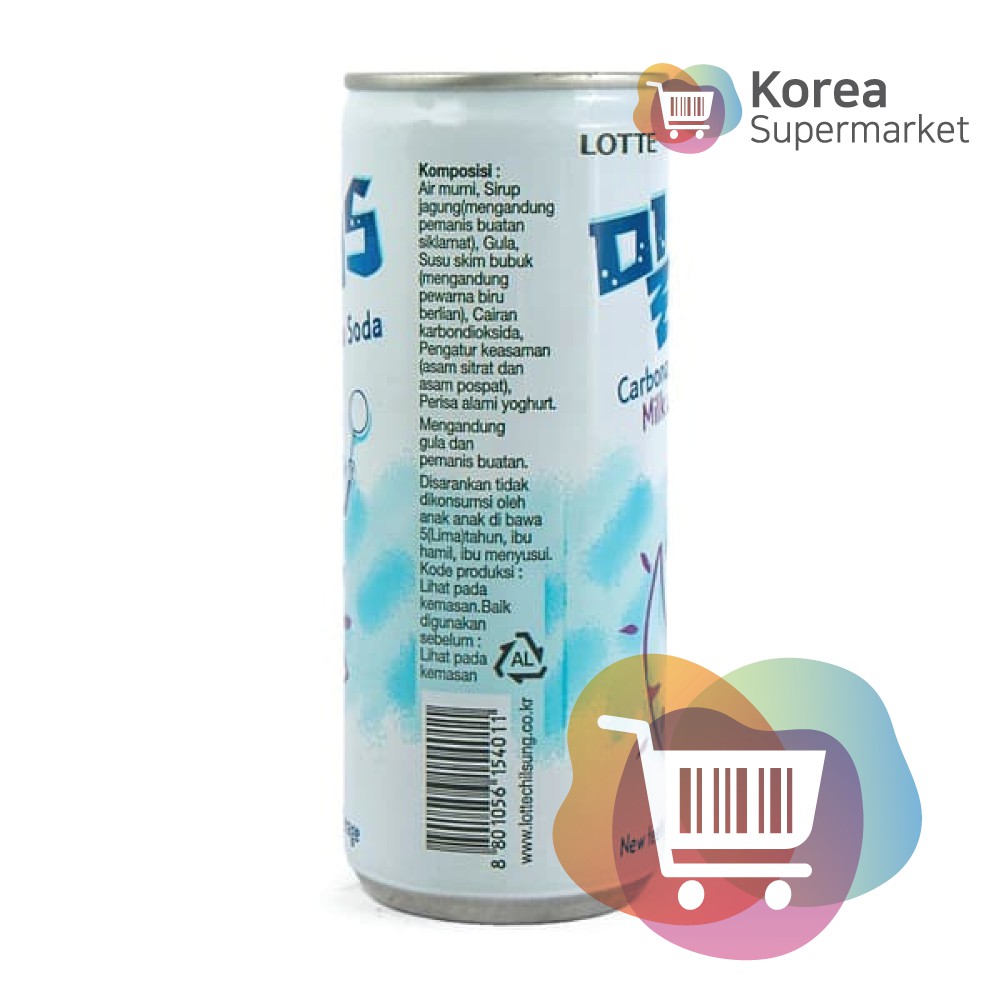 Lotte Milkis Soda 250ml/Soda Susu Asli Korea