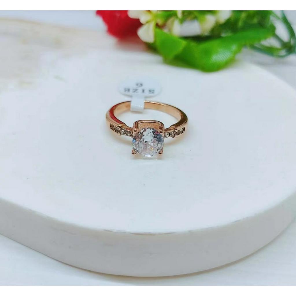 Cincin Titanium Permata Anti Karat Perhiasan Fashion R078