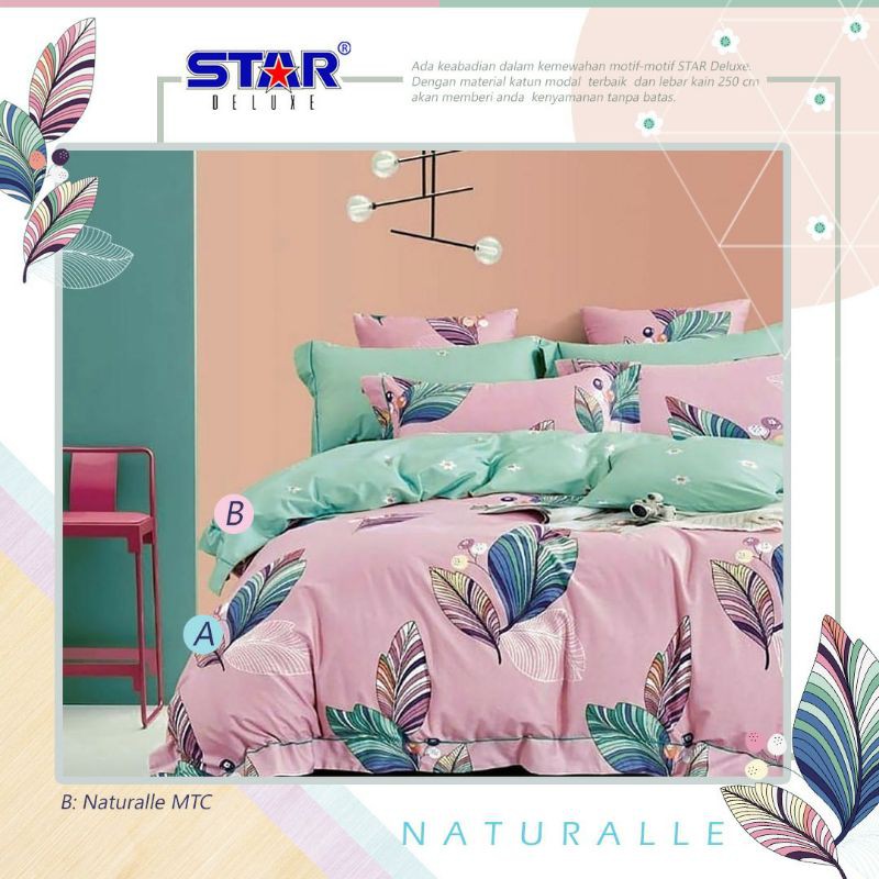 Naturale Pink | Kain Ecer Katun CVC Star per 0.5 meter | kain sprei - piyama - dekor - mukena