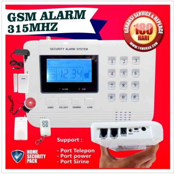 Alarm Rumah Security System 315 Mhz Pengaman Rumah dengan GSM Alarm