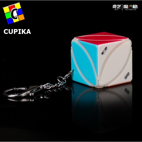 Rubik Keychain QiYi Maple Gantungan kunci 3x3x3 Stickerless QiYi Kunci