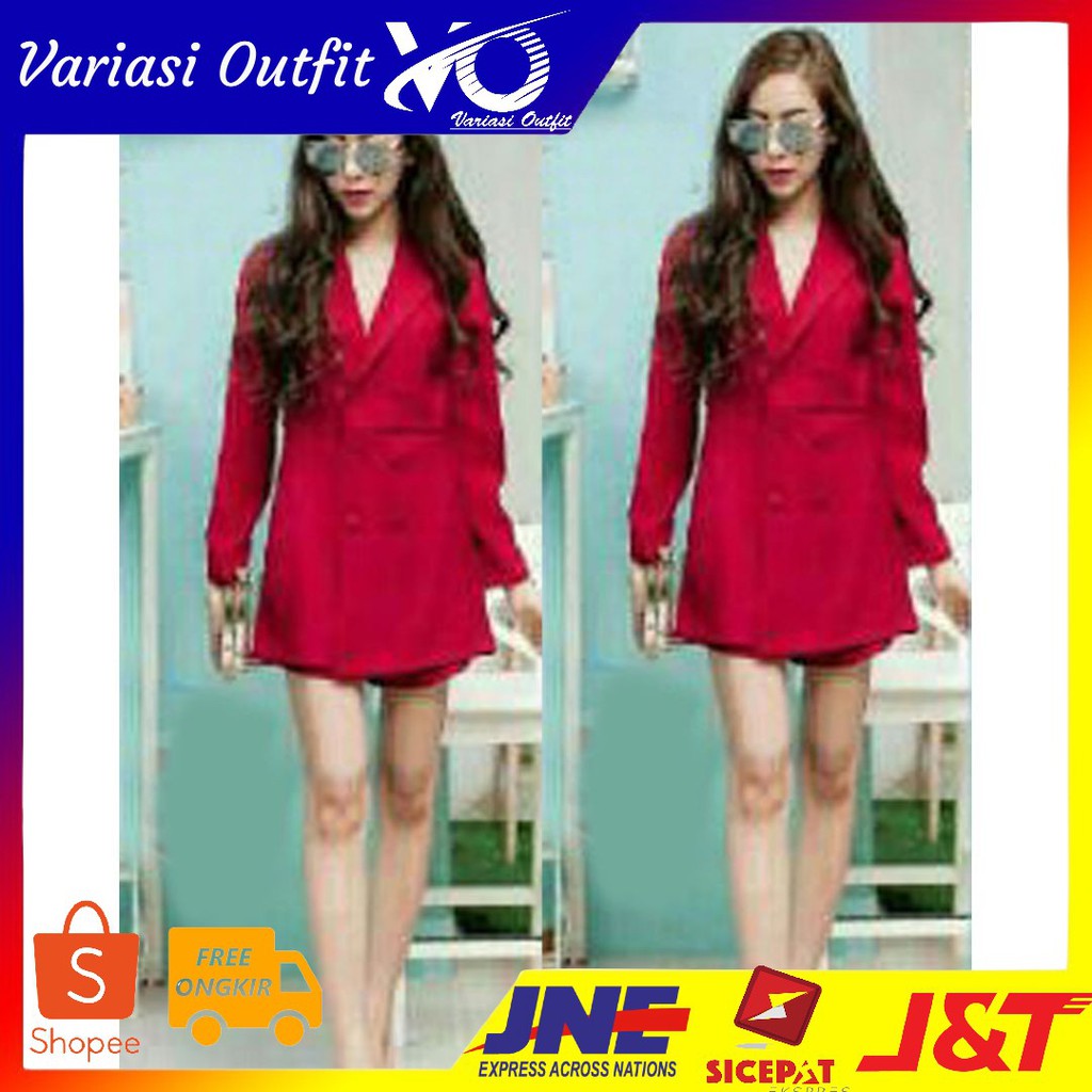 [Blazer Marion Merah SW] blazer wanita rayon bangkok merah