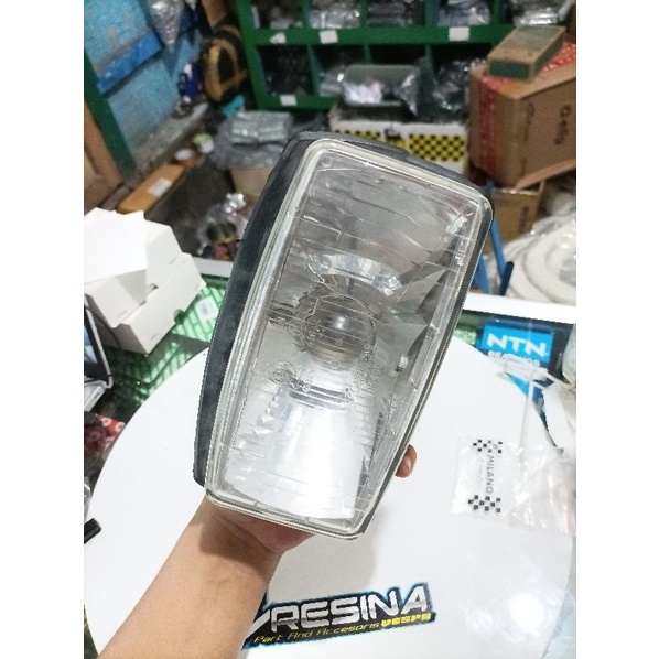 reflektor kaca lampu depan vespa excel original embos siem nos