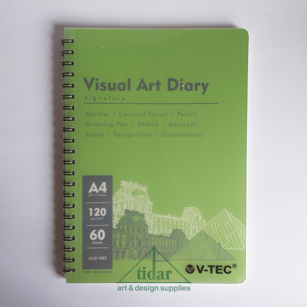 

V-Tec Visual Art Diary Sketchbook Spiral A4 120 gsm - Buku Gambar