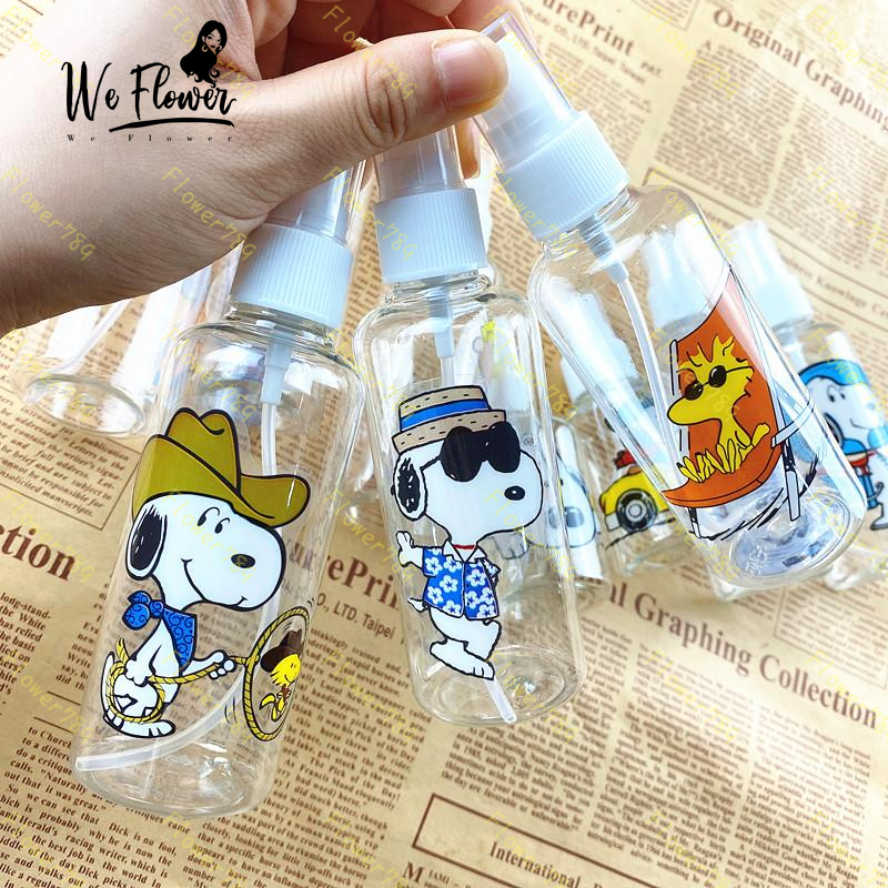 Botol Spray Kosong Bahan Plastik Motif Kartun Snoopy Ukuran 50ml/100ml