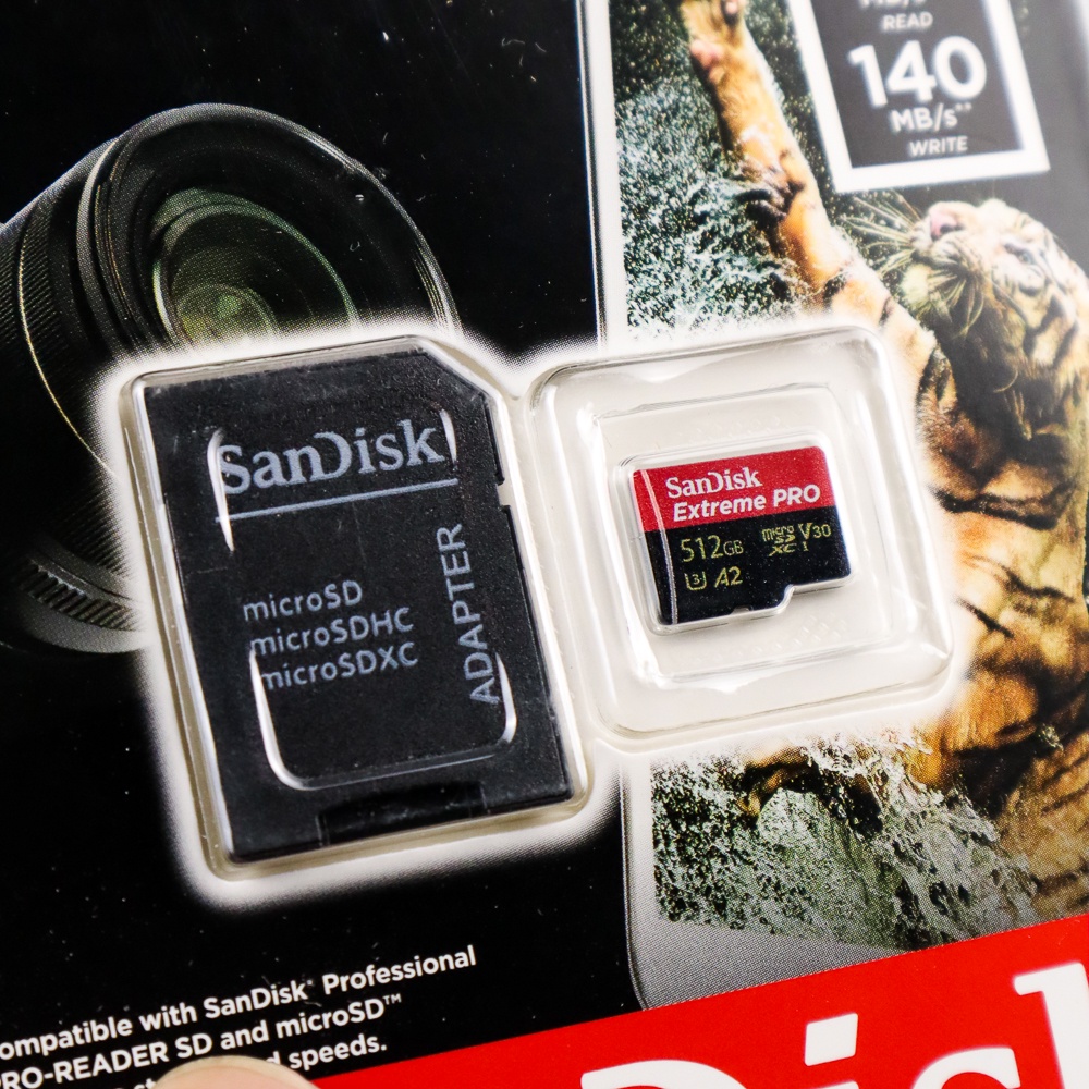 SanDisk MicroSDXC Extreme Pro V30 A2 U3 4K (200MB/s) 512GB-SDSQXCD-512G