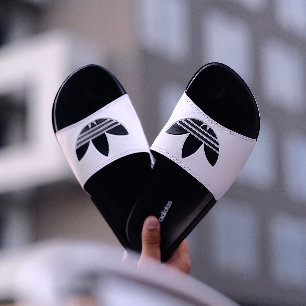 ADIDAS ADILETTE WHITE BLACK ORIGINAL