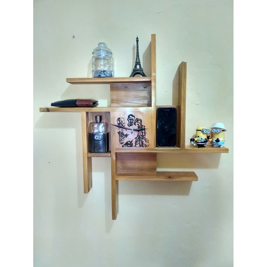 Terbaru Jam Dinding Kayu Modern, Rak Dinding Jam