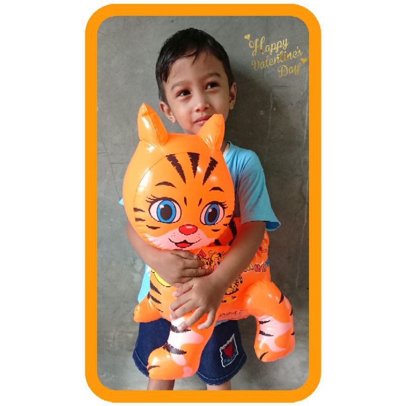 Mainan Balon Tiup Karakter Ipin Upin, Kucing Oren, Sapi Murah