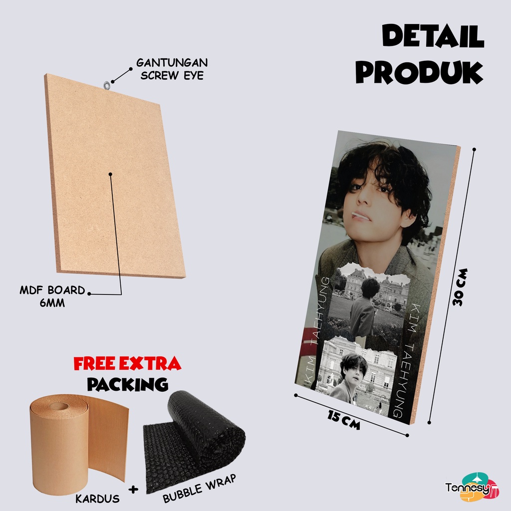 TENNESY HIASAN DINDING SPECIAL EDITION TAEHYUNG BTS PHOTOSHOOT 15X30 CM WALL DECOR PAJANGAN KAYU POSTER DEKORASI DINDING RUMAH KAMAR TIDUR