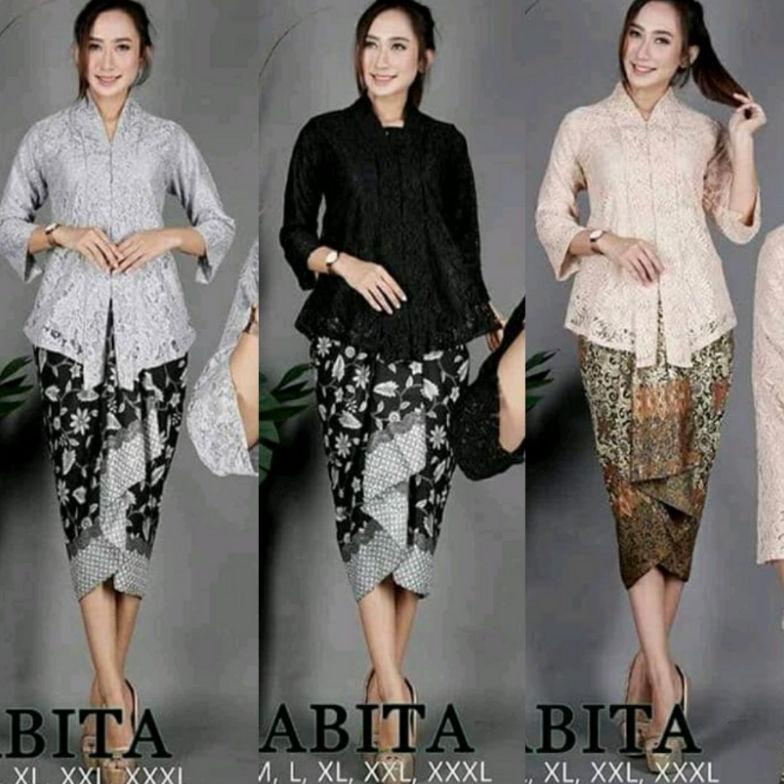 Nusa_Kebaya Setelan Kebaya Kutubaru Floy Brukat / Kebaya Kartini / Kebaya Wisuda / Kebaya Modern / S
