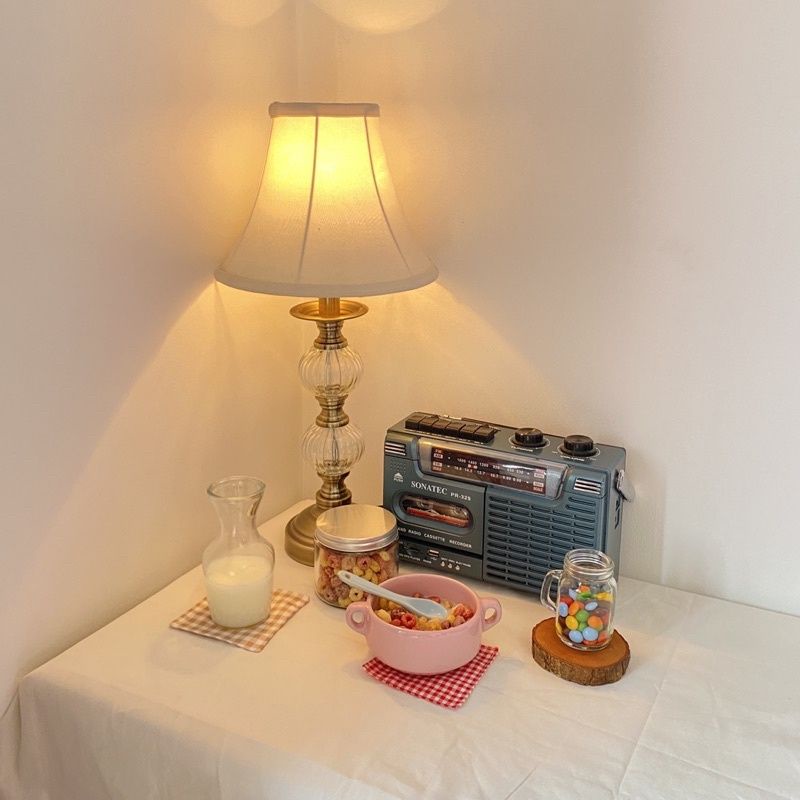 Coaster-Tatakan Gelas-lilin/tatakan Piring-kain kotak kotak ala korea