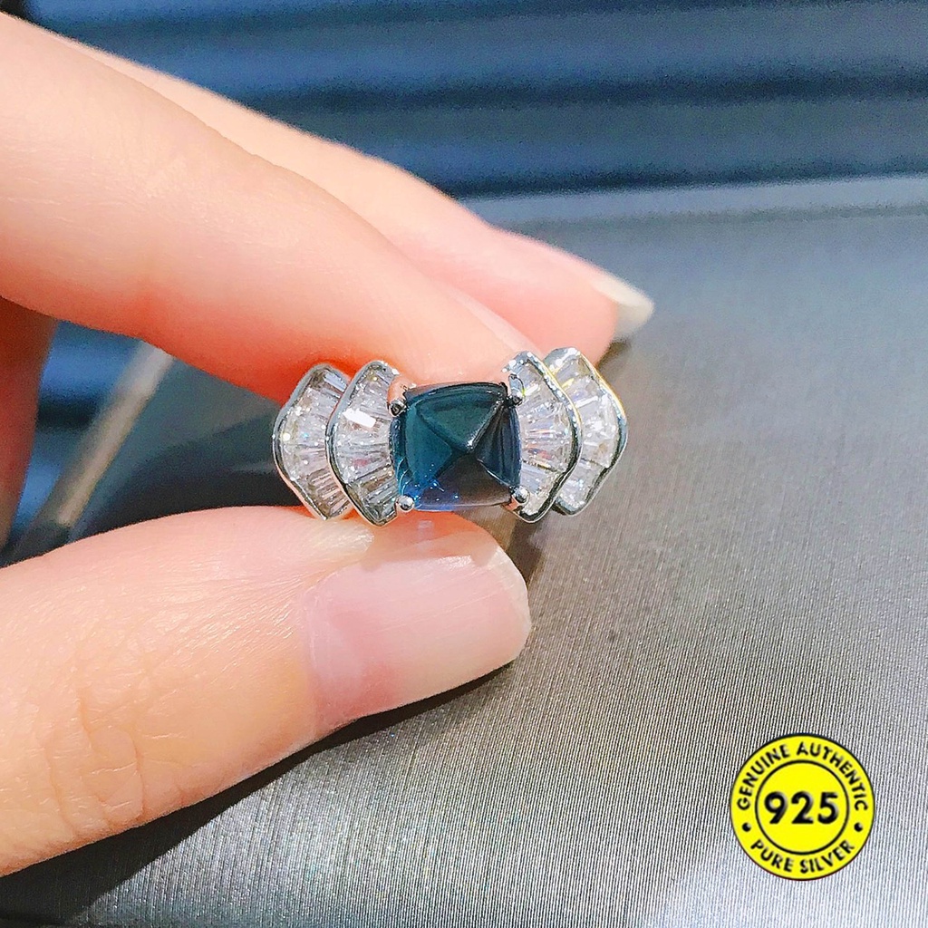 Cincin Batu Permata Emerald Alami Model Terbuka Dapat Disesuaikan