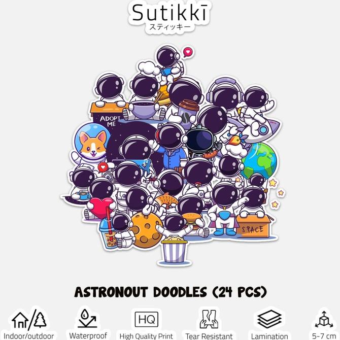 

Sticker Pack Astronout Atronot Doodles NASA Chibi Stiker Laptop sukik90 Ayo Order