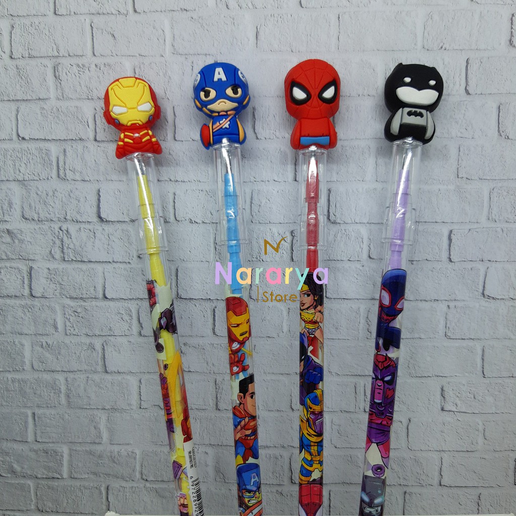 

2x Pensil Susun Superhero / Pensil Karakter / Pensil Lucu / Alat Tulis Sekolah