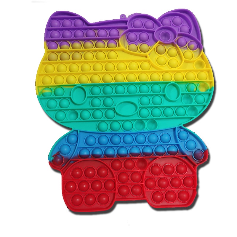 Pop it fidget toy Ukuran Super Jumbo push pop it rainbow mainan edukasi stress release-HK RGB 30cm