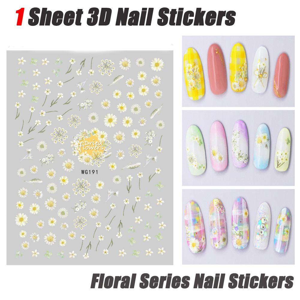 Stiker Kuku Motif Bunga Mekar Untuk Nail Art