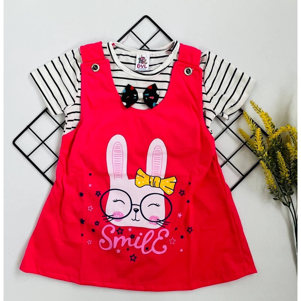 DRESS BABY 445 / DRESS ANAK CEWEK / DRESS BAHAN KATUN USIA 6 BULAN - 3 TAHUN