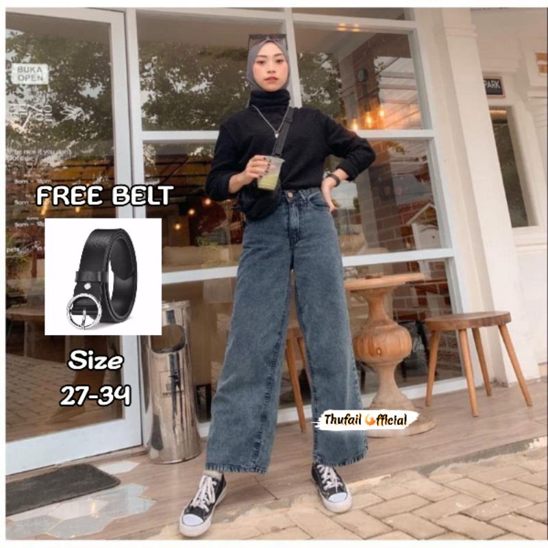 KULOT JEANS SNOW BLACK // KULOT JEANS HIGHWAIST SIZE 27-30