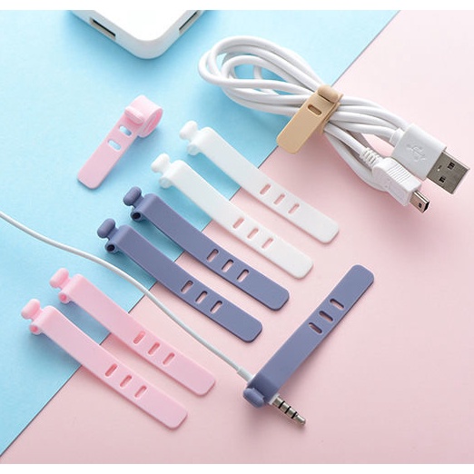 Strap Organizer Kabel Bahan Silikon Adjustable