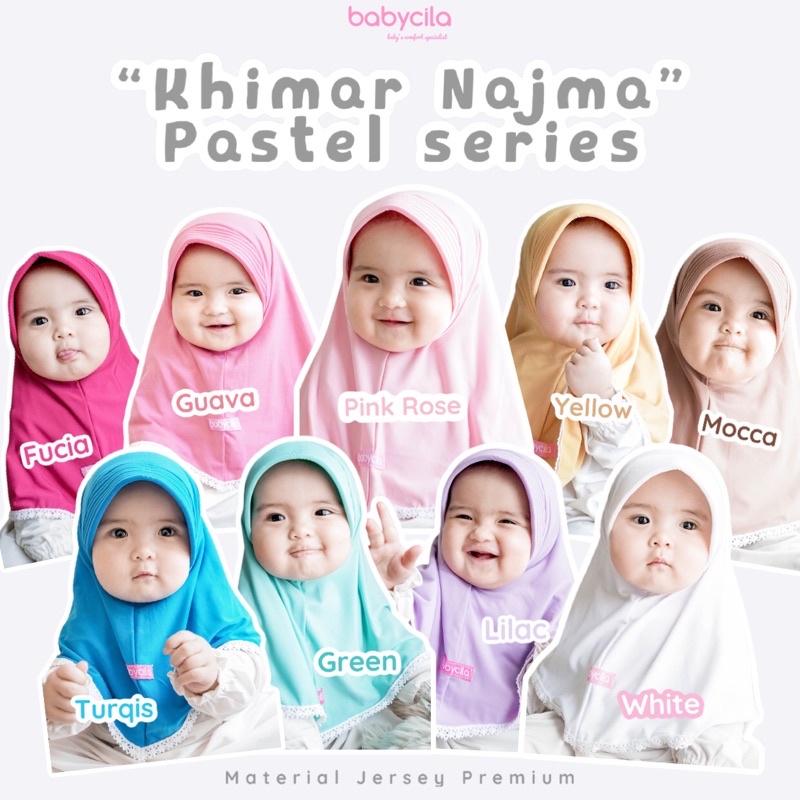 Babycila Khimar Najma Hijab Anak Jersey Premium [Pastel Series]