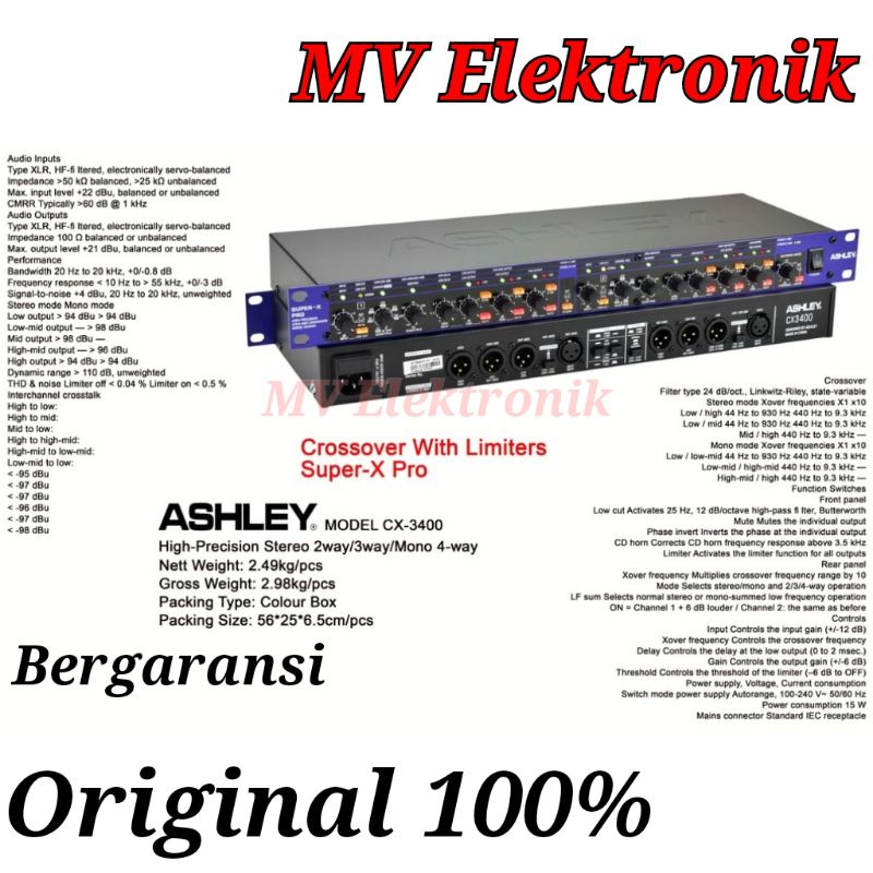 Crossover Ashley CX 3400 Original Ashley CX3400 With Limiters Super X Pro
