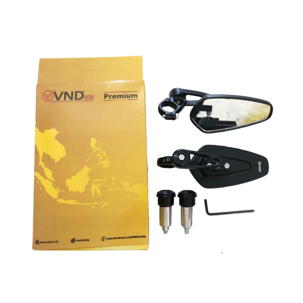 SPION JALU OVAL VND KACA BENING PUTIH SPION BAR END OVAL STANG VND HITAM UNIVERSAL MOTOR