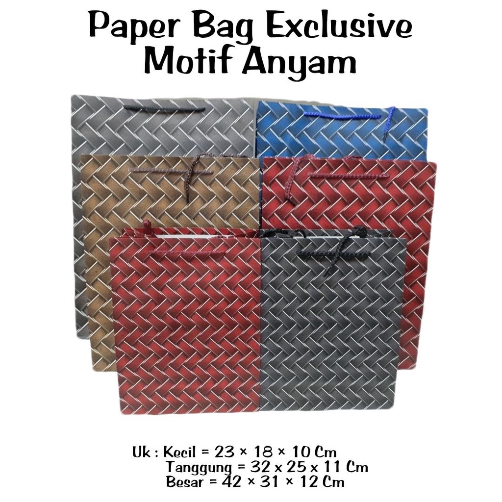 

PAPER BAG / SHOPPING BAG / EXCLUSIVE MOTIF ANYAM UKURAN L MURAH