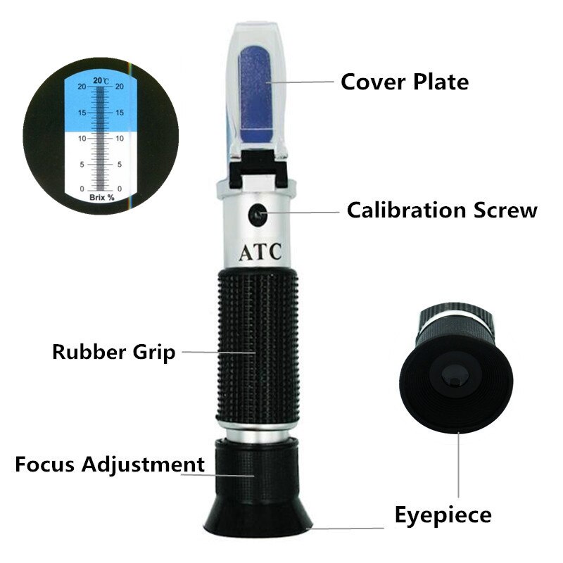 Refractometer 0-32% sugar 0-28% salt Refraktometer Gula Garam- B190033