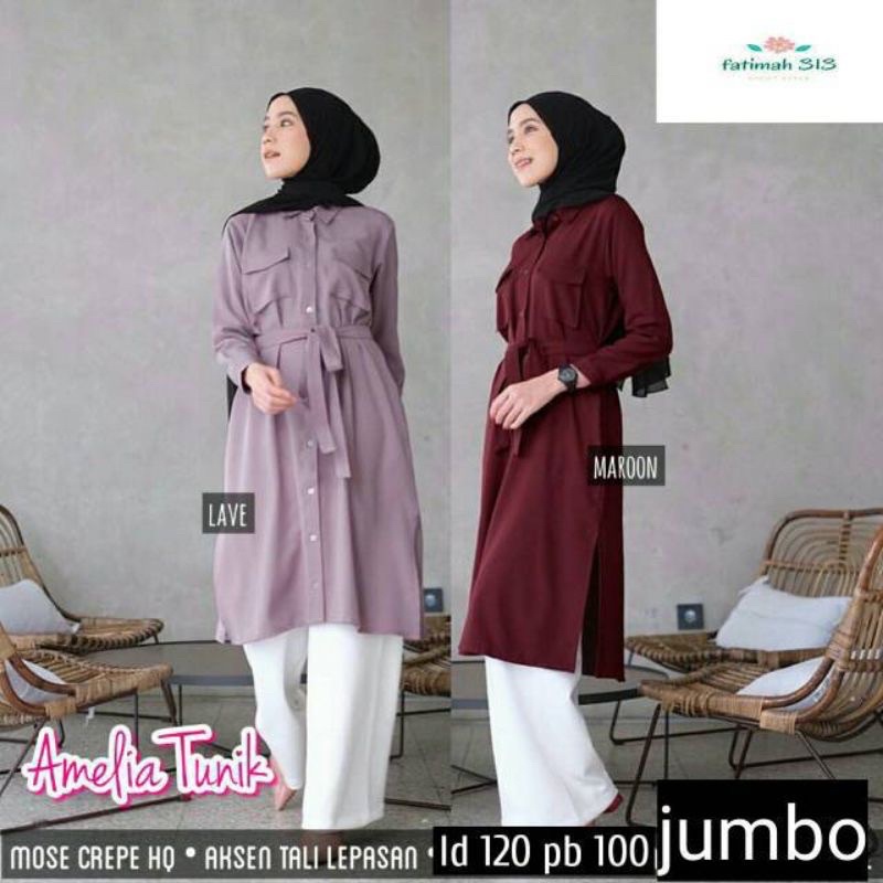 (Bayar DiTempat) AMELIA TUNIK FULL KANCING MOSCREPE
