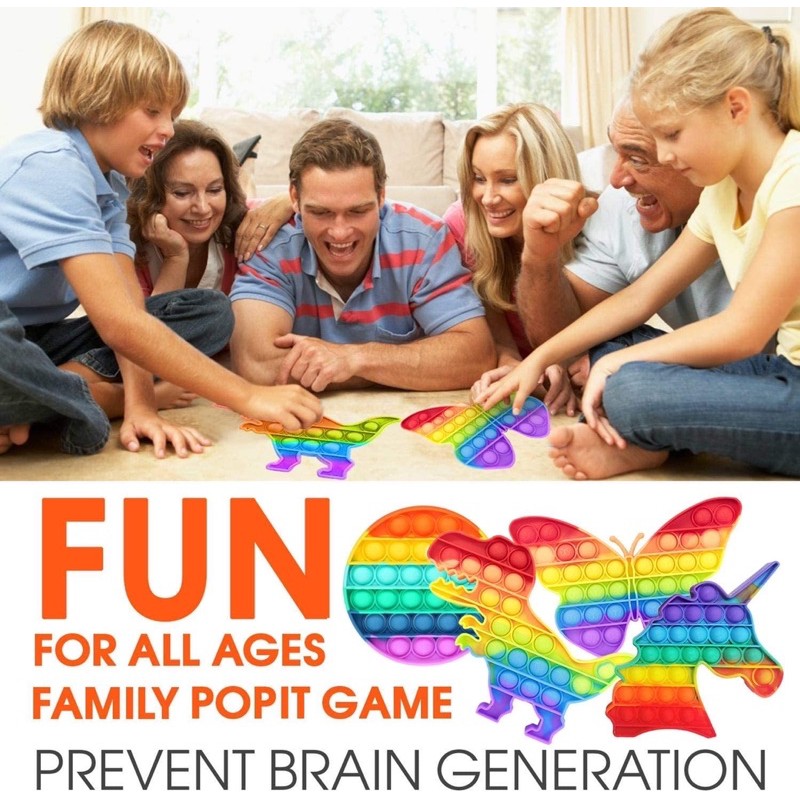 DELUNASHOP/ Pop it Tebal fidget/Mainan popit Mainan anak anti stress pop it rainbow jumbo tetris pop it-7