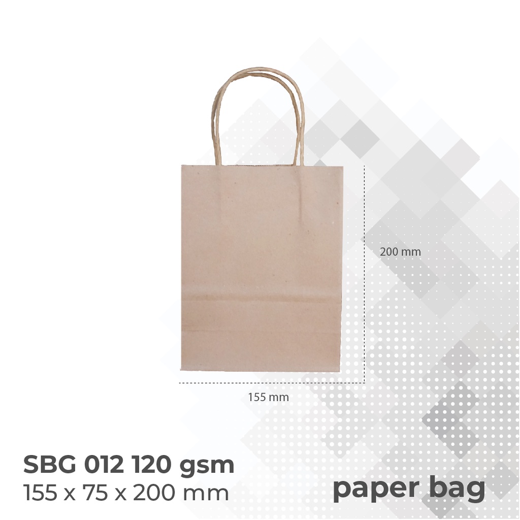 Paper Bag Goodie Bag Tas Belanja (SBG12-15.5X7.5X20)